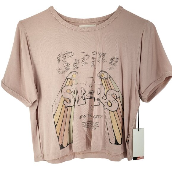 Honor The Gift Women's Cropped T-Shirt Short Sleeves XL Rayon Spandex 2-Pk NWT - Picture 2 of 15